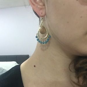 Gold and Blue Earrings